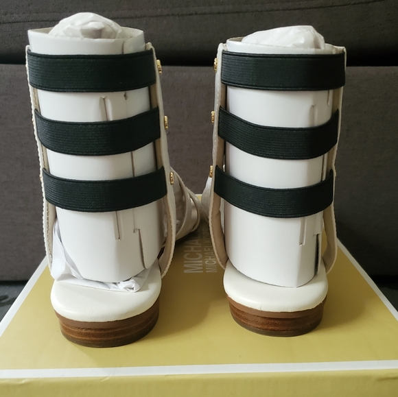 Michael Kors Codie Black & White Leather Sandal - Picture 6 of 12